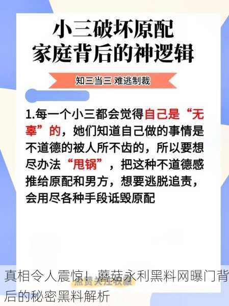 真相令人震惊！蘑菇永利黑料网曝门背后的秘密黑料解析