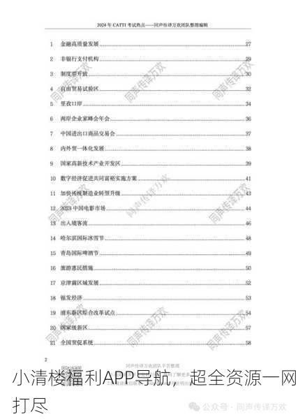 小清楼福利APP导航，超全资源一网打尽