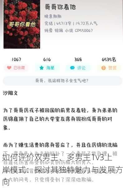 如何评价双男主、多男主1v3上岸模式：探讨其独特魅力与发展方向