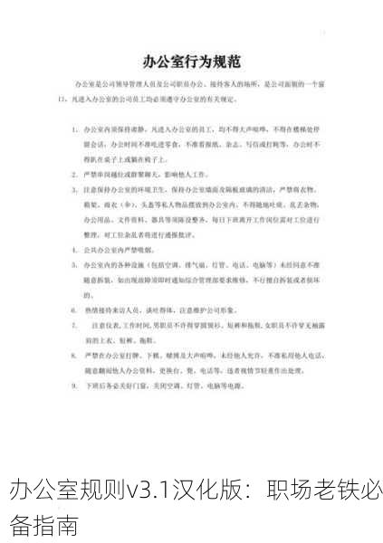 办公室规则v3.1汉化版：职场老铁必备指南
