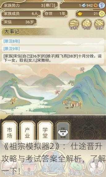《祖宗模拟器2》：仕途晋升攻略与考试答案全解析，了解一下！