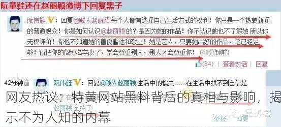 网友热议：特黄网站黑料背后的真相与影响，揭示不为人知的内幕