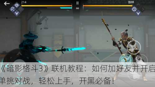 《暗影格斗3》联机教程：如何加好友并开启单挑对战，轻松上手，开黑必备！