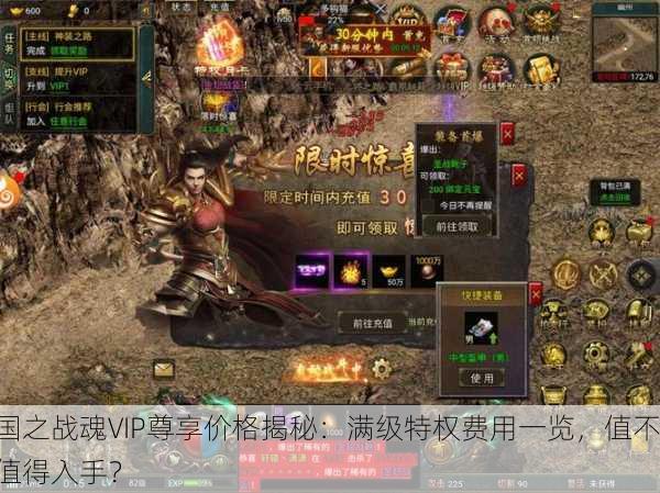 国之战魂VIP尊享价格揭秘：满级特权费用一览，值不值得入手？