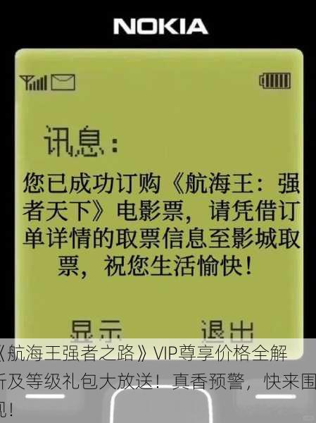 《航海王强者之路》VIP尊享价格全解析及等级礼包大放送！真香预警，快来围观！