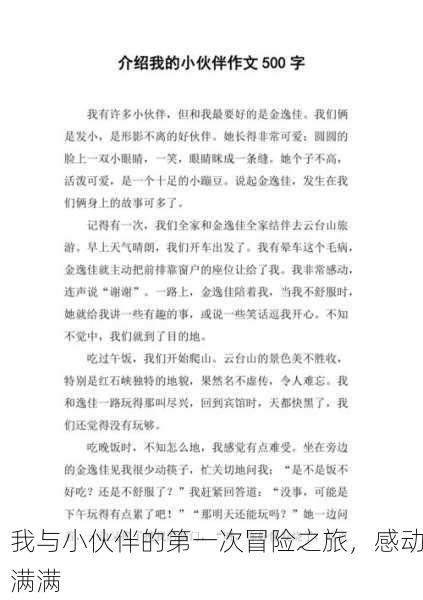 我与小伙伴的第一次冒险之旅，感动满满