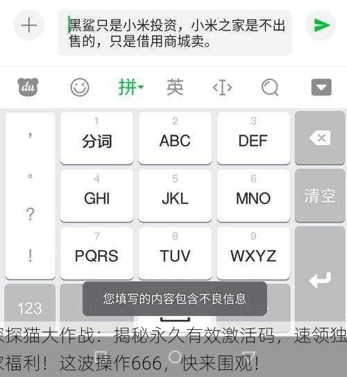 探探猫大作战：揭秘永久有效激活码，速领独家福利！这波操作666，快来围观！