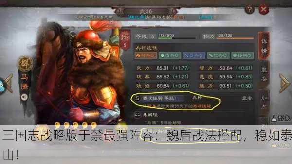 三国志战略版于禁最强阵容：魏盾战法搭配，稳如泰山！