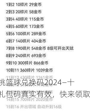 单挑篮球兑换码2024—十个礼包码真实有效，快来领取！