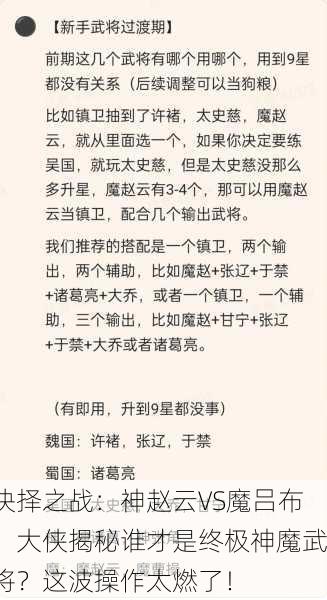 抉择之战：神赵云VS魔吕布，大侠揭秘谁才是终极神魔武将？这波操作太燃了！