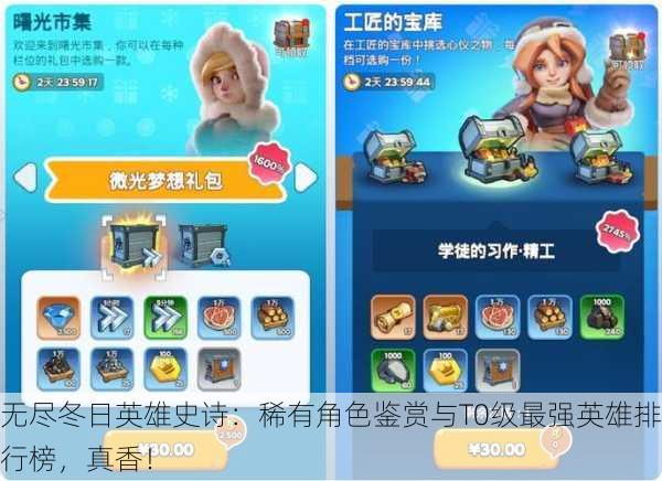 无尽冬日英雄史诗：稀有角色鉴赏与T0级最强英雄排行榜，真香！