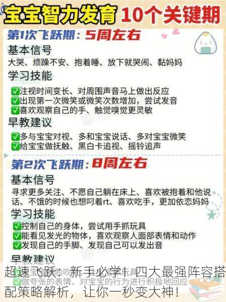 超速飞跃：新手必学！四大最强阵容搭配策略解析，让你一秒变大神！