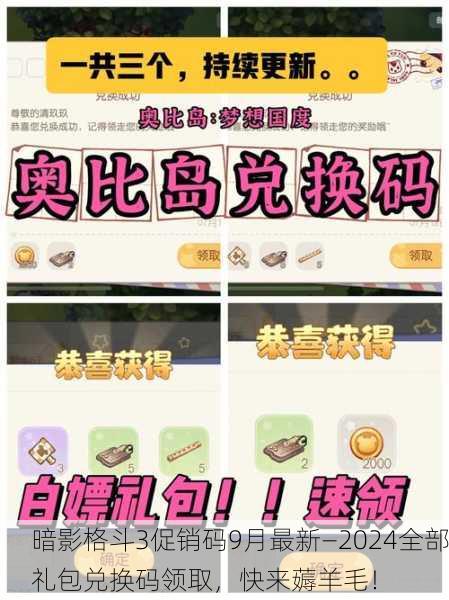 暗影格斗3促销码9月最新—2024全部礼包兑换码领取，快来薅羊毛！