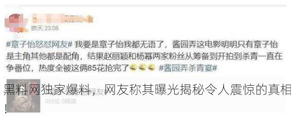 黑料网独家爆料，网友称其曝光揭秘令人震惊的真相！