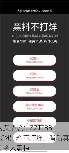 网友热议：ZZTT38.CCM黑料不打烊，背后真相令人震惊！
