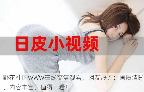 野花社区WWW在线高清观看，网友热评：画质清晰、内容丰富，值得一看！