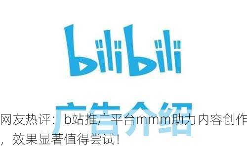 网友热评：b站推广平台mmm助力内容创作，效果显著值得尝试！