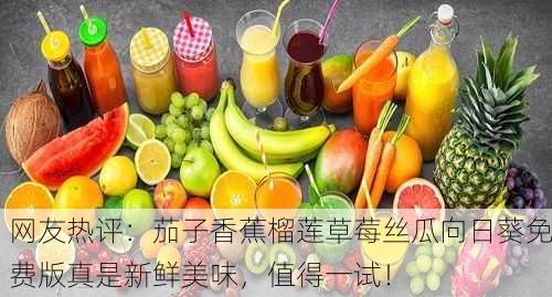 网友热评：茄子香蕉榴莲草莓丝瓜向日葵免费版真是新鲜美味，值得一试！