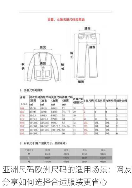 亚洲尺码欧洲尺码的适用场景：网友分享如何选择合适服装更省心