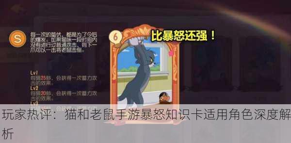 玩家热评：猫和老鼠手游暴怒知识卡适用角色深度解析