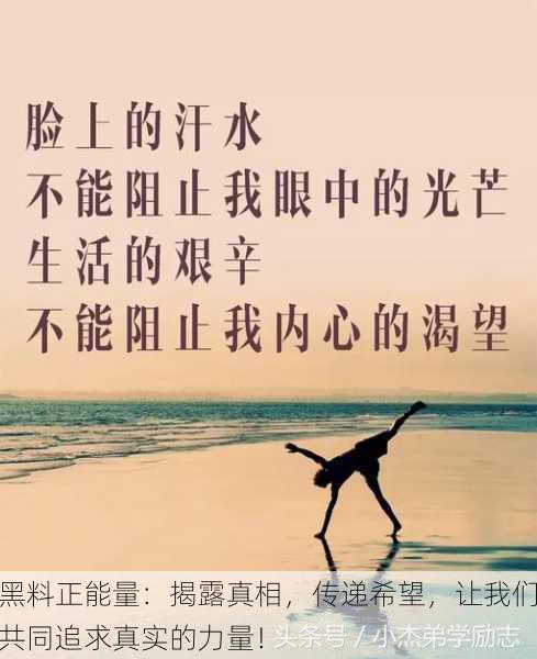 黑料正能量：揭露真相，传递希望，让我们共同追求真实的力量！