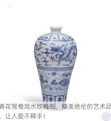 青花鸳鸯戏水纹梅瓶，精美绝伦的艺术品，让人爱不释手！