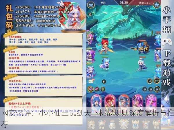 网友热评：小小仙王试剑天下挑战规则深度解析与推荐