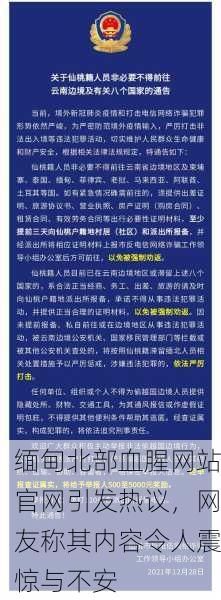 缅甸北部血腥网站官网引发热议，网友称其内容令人震惊与不安