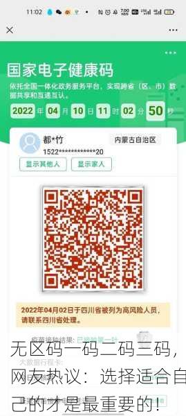 无区码一码二码三码，网友热议：选择适合自己的才是最重要的！