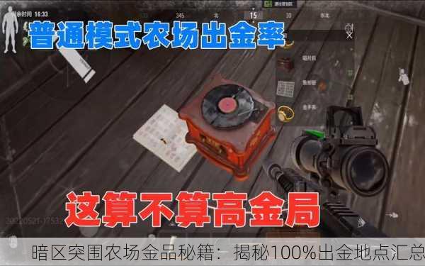 暗区突围农场金品秘籍：揭秘100%出金地点汇总