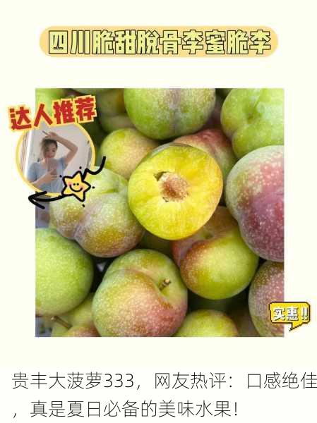 贵丰大菠萝333，网友热评：口感绝佳，真是夏日必备的美味水果！