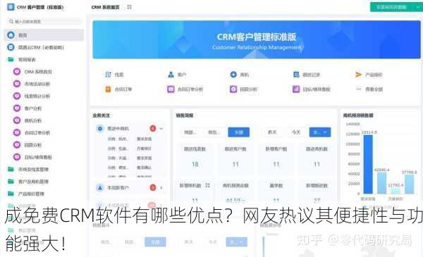 成免费CRM软件有哪些优点？网友热议其便捷性与功能强大！