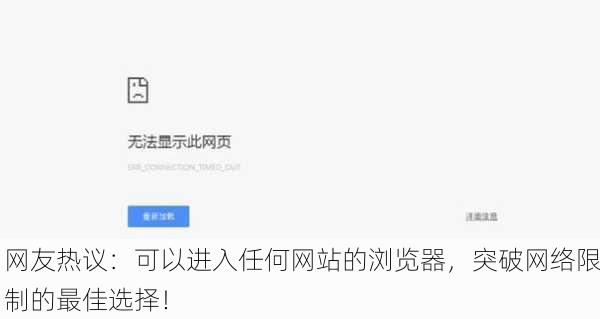 网友热议：可以进入任何网站的浏览器，突破网络限制的最佳选择！