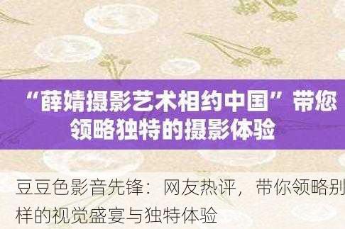 豆豆色影音先锋：网友热评，带你领略别样的视觉盛宴与独特体验