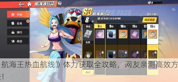 《航海王热血航线》体力获取全攻略，网友亲测高效方法！