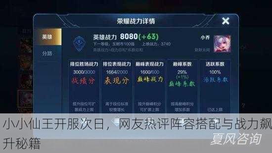 小小仙王开服次日，网友热评阵容搭配与战力飙升秘籍