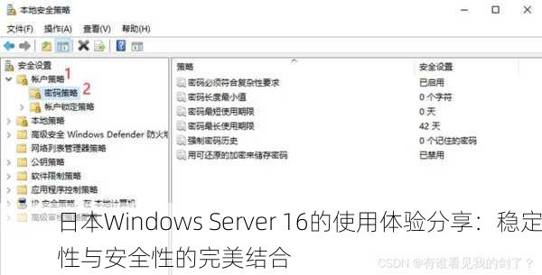 日本Windows Server 16的使用体验分享：稳定性与安全性的完美结合