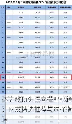 椿之歌顶尖阵容搭配秘籍：网友精选推荐与选择指南