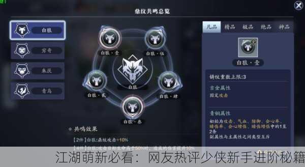江湖萌新必看：网友热评少侠新手进阶秘籍