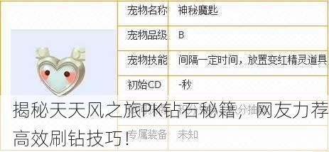 揭秘天天风之旅PK钻石秘籍，网友力荐高效刷钻技巧！