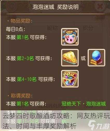 云梦四时歌酿酒坊攻略：网友热评玩法、时间与丰厚奖励解析