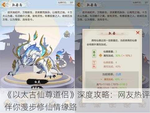 《以太古仙尊道侣》深度攻略：网友热评伴你漫步修仙情缘路