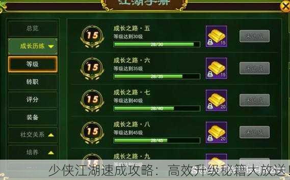 少侠江湖速成攻略：高效升级秘籍大放送！