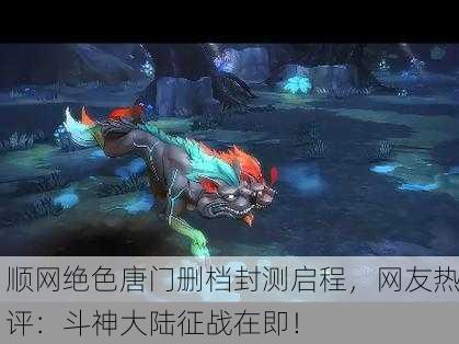 顺网绝色唐门删档封测启程，网友热评：斗神大陆征战在即！