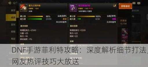 DNF手游菲利特攻略：深度解析细节打法，网友热评技巧大放送