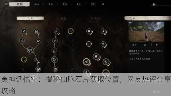 黑神话悟空：揭秘仙胞石片获取位置，网友热评分享攻略