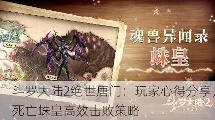 斗罗大陆2绝世唐门：玩家心得分享，死亡蛛皇高效击败策略
