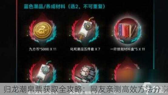 归龙潮帛票获取全攻略：网友亲测高效方法分享