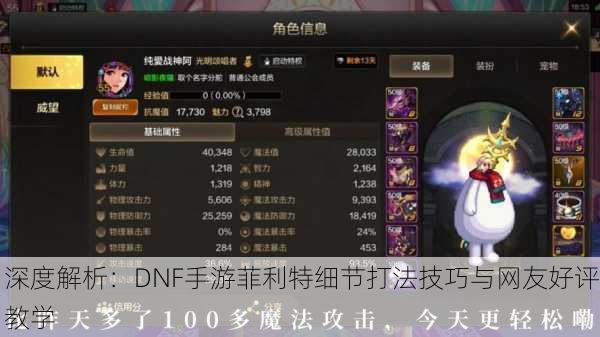 深度解析：DNF手游菲利特细节打法技巧与网友好评教学