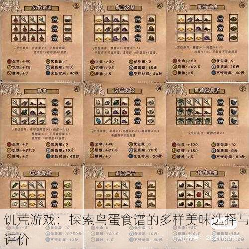 饥荒游戏：探索鸟蛋食谱的多样美味选择与评价
